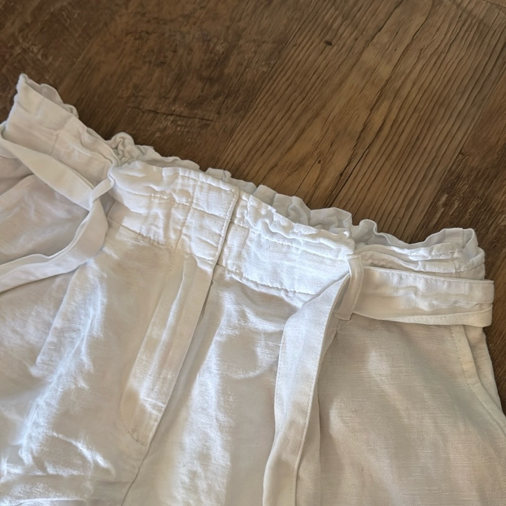 LOFT White Linen Blend High Rise Dress Shorts Size Small - Picture 2 of 6